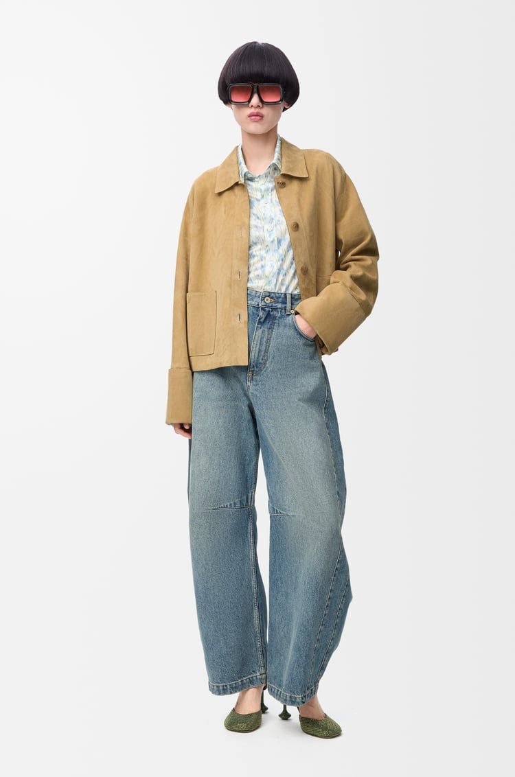 LOEWE Turn-up jacket in suede lambskin Gold