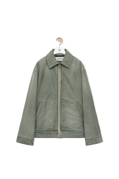 LOEWE Bomber jacket in denim Solid Khaki Green