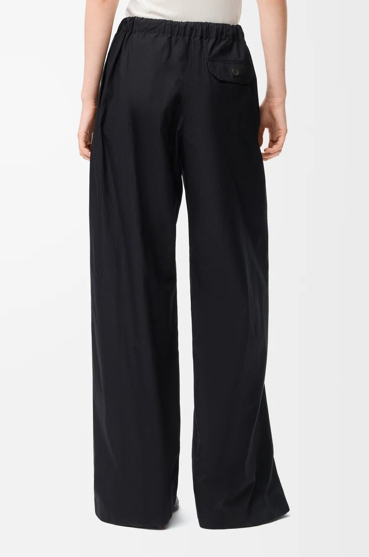 LOEWE Pyjamahose aus Seide und Baumwolle Schwarz