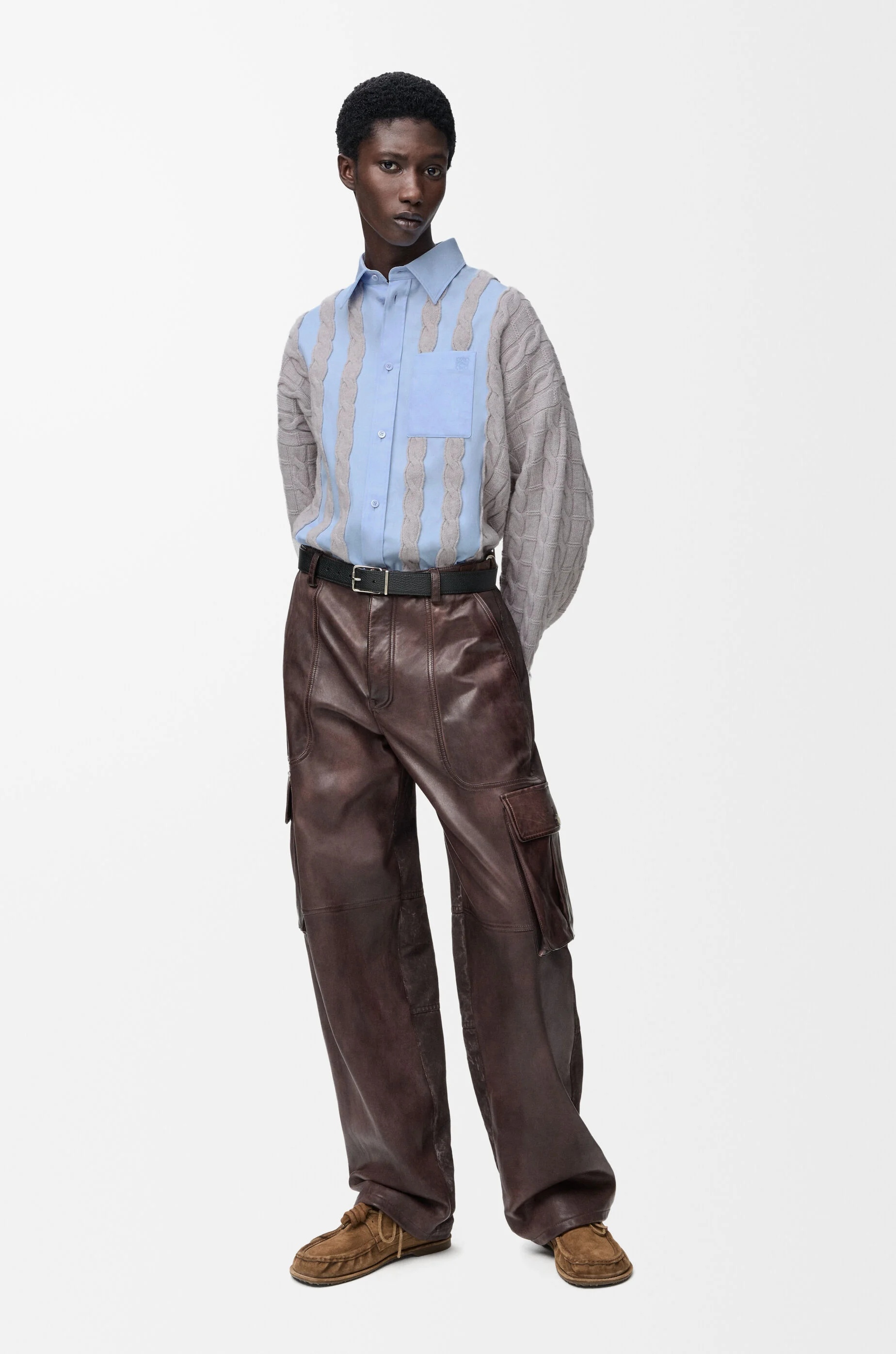 ハイブリッド シャツ（コットン&ウール） ブルー - LOEWE Japan