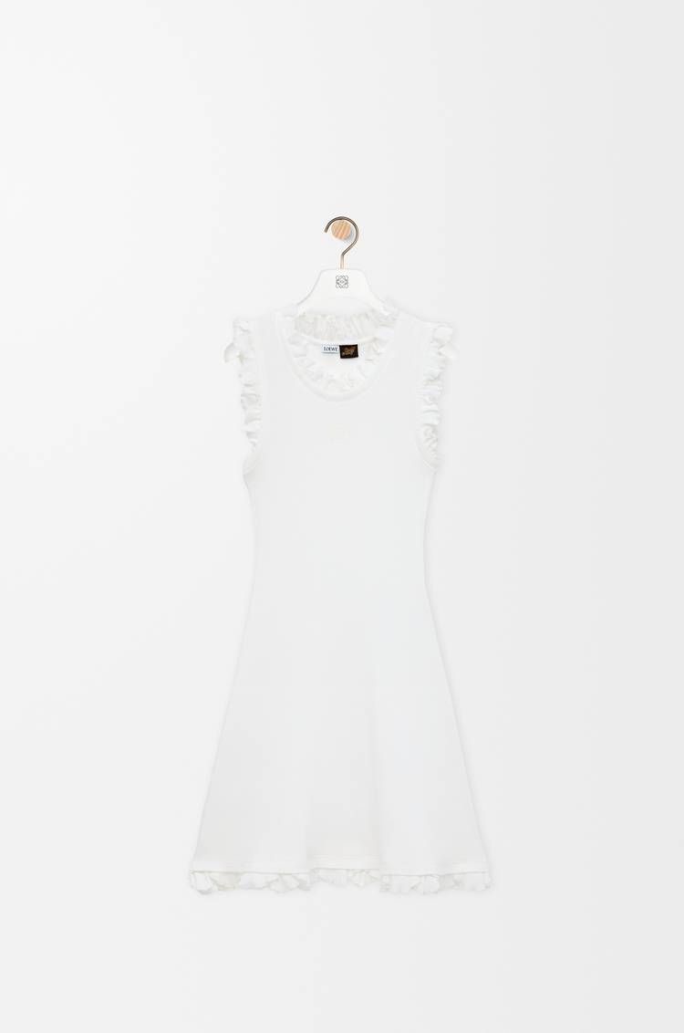 LOEWE Abito a canotta in cotone stretch Bianco