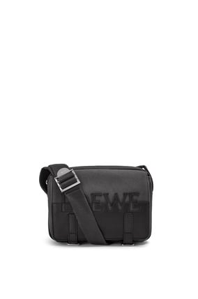 LOEWE Signature XS Military messenger bag in canvas and classic calfskin Anthracite/Black plp_rd