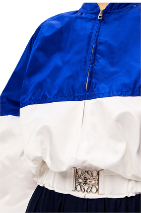 LOEWE Bomber jacket in silk and polyester Blue Klein plp_rd
