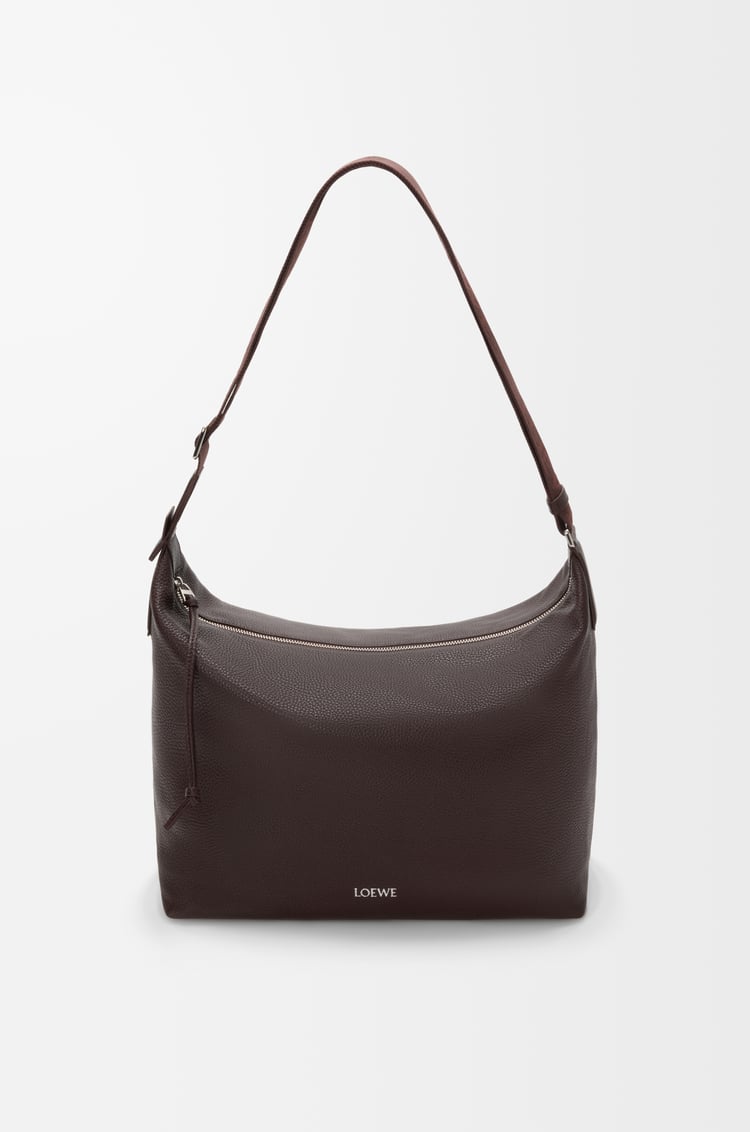 LOEWE Bolso bandolera Cubi en piel de ternera graneada Burdeos Oscuro