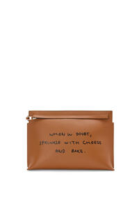 LOEWE Words T Pouch in classic calfskin Tan