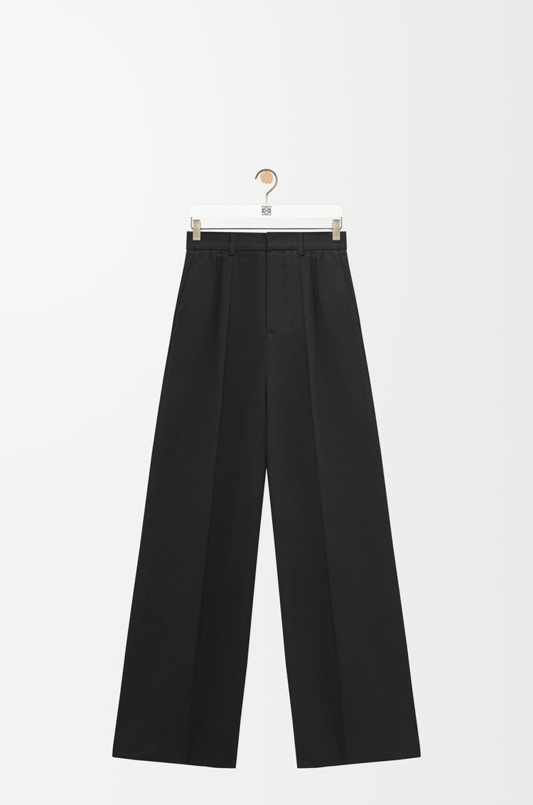 LOEWE 棉质褶裥长裤 黑色