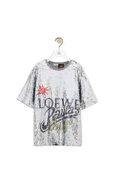 LOEWE Loose fit T-shirt in sequins 混灰色 plp_rd