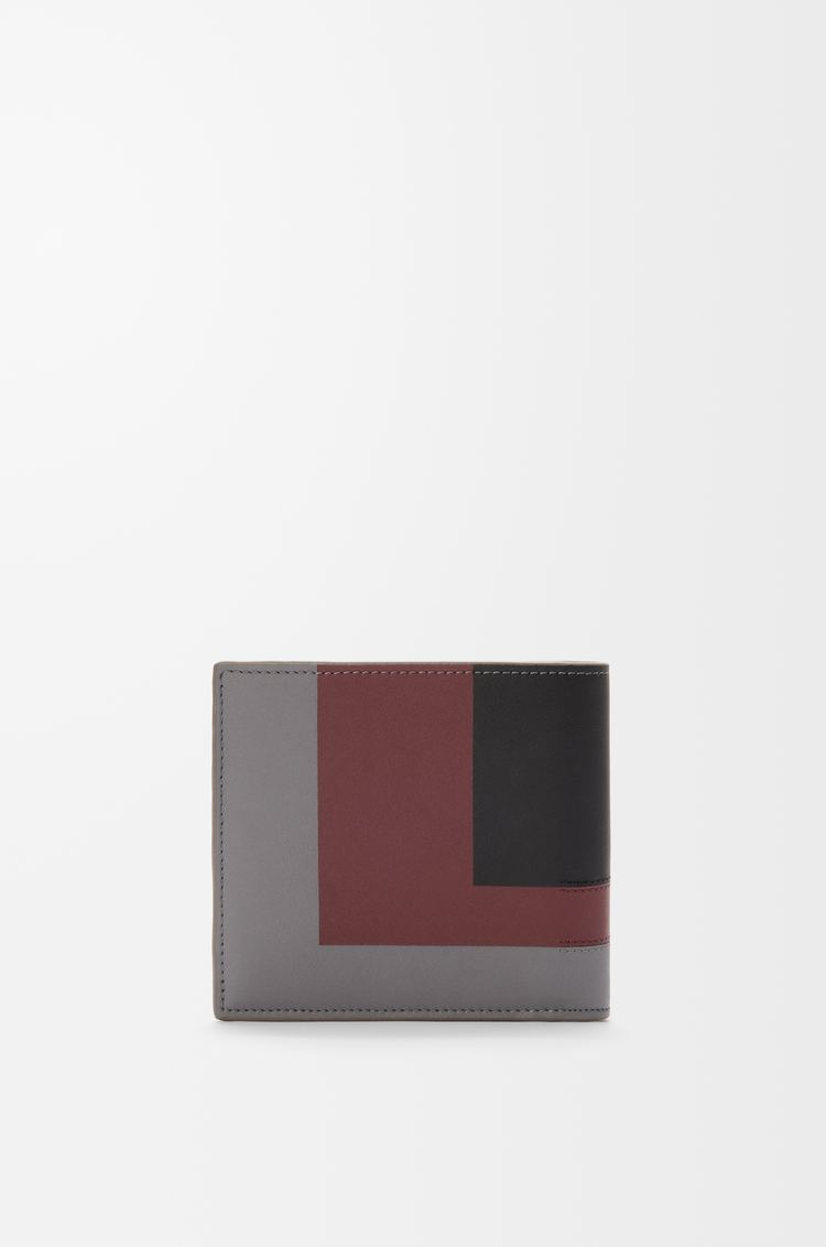 LOEWE Bifold Brieftasche aus Nappa-Kalbsleder Ardesia/Tiefes Rubinrot