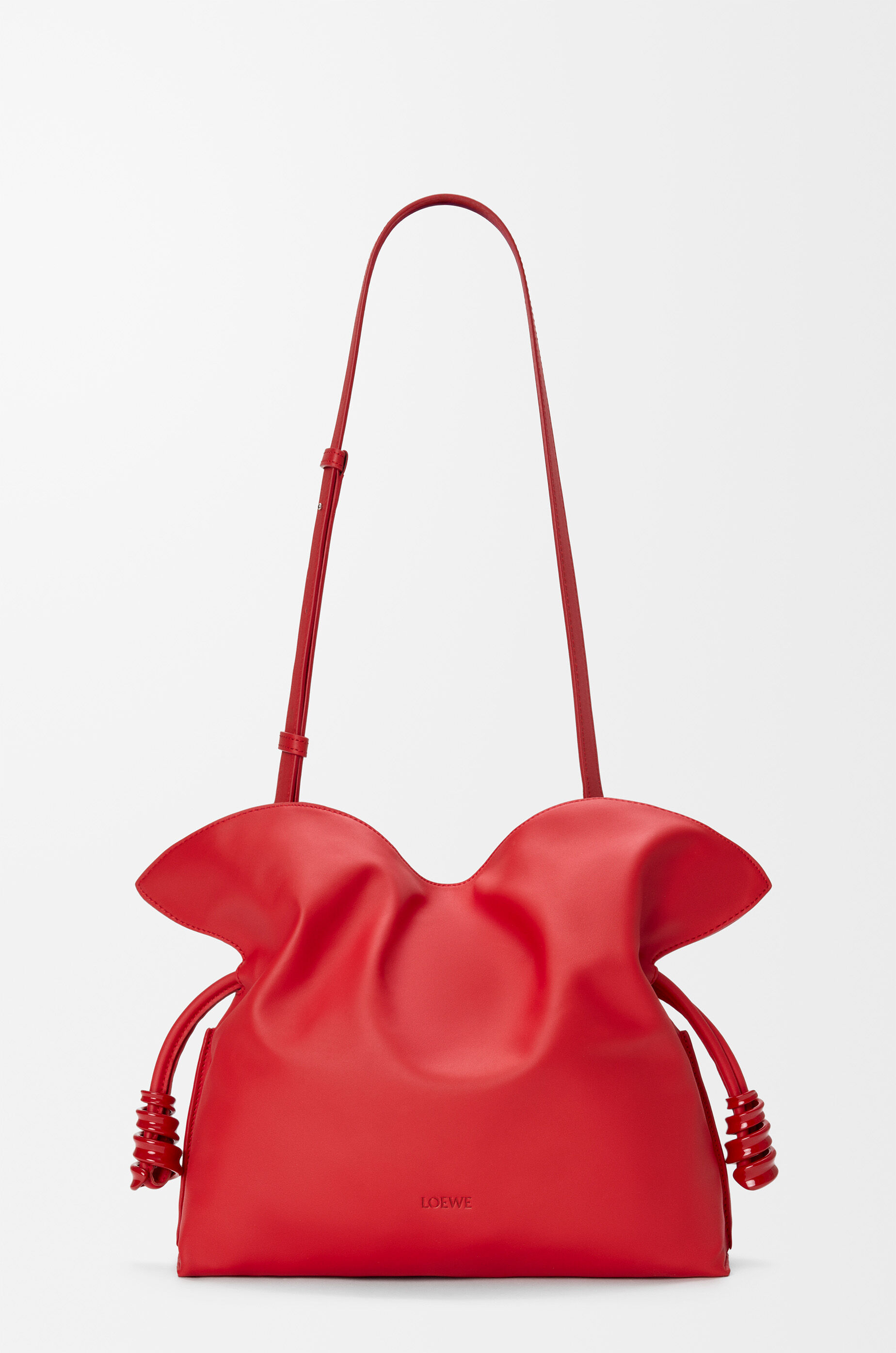 Medium Coil Flamenco clutch in nappa calfskin Red - LOEWE USA
