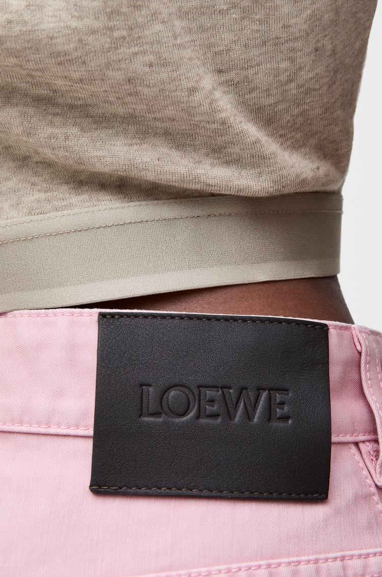 LOEWE Cropped polo in cotton and wool Beige