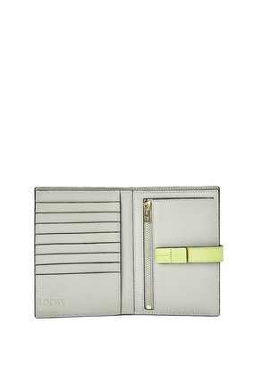 LOEWE Medium vertical wallet in soft grained calfskin Vintage Khaki/Lime Yellow plp_rd