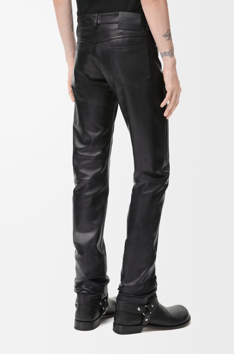 LOEWE Straight leg trousers in nappa calfskin Black
