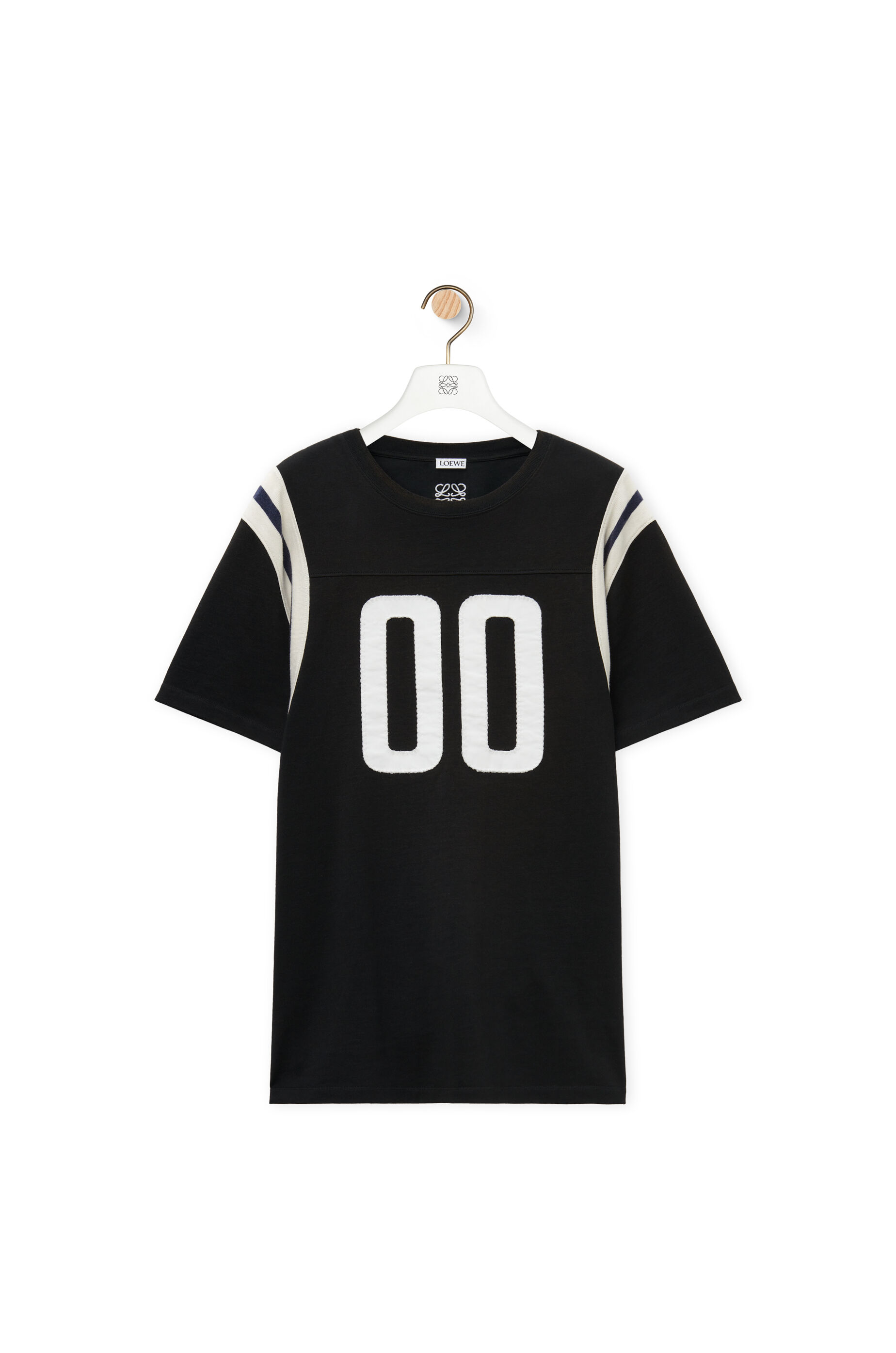 Regular fit T shirt in cotton and viscose Black White LOEWE