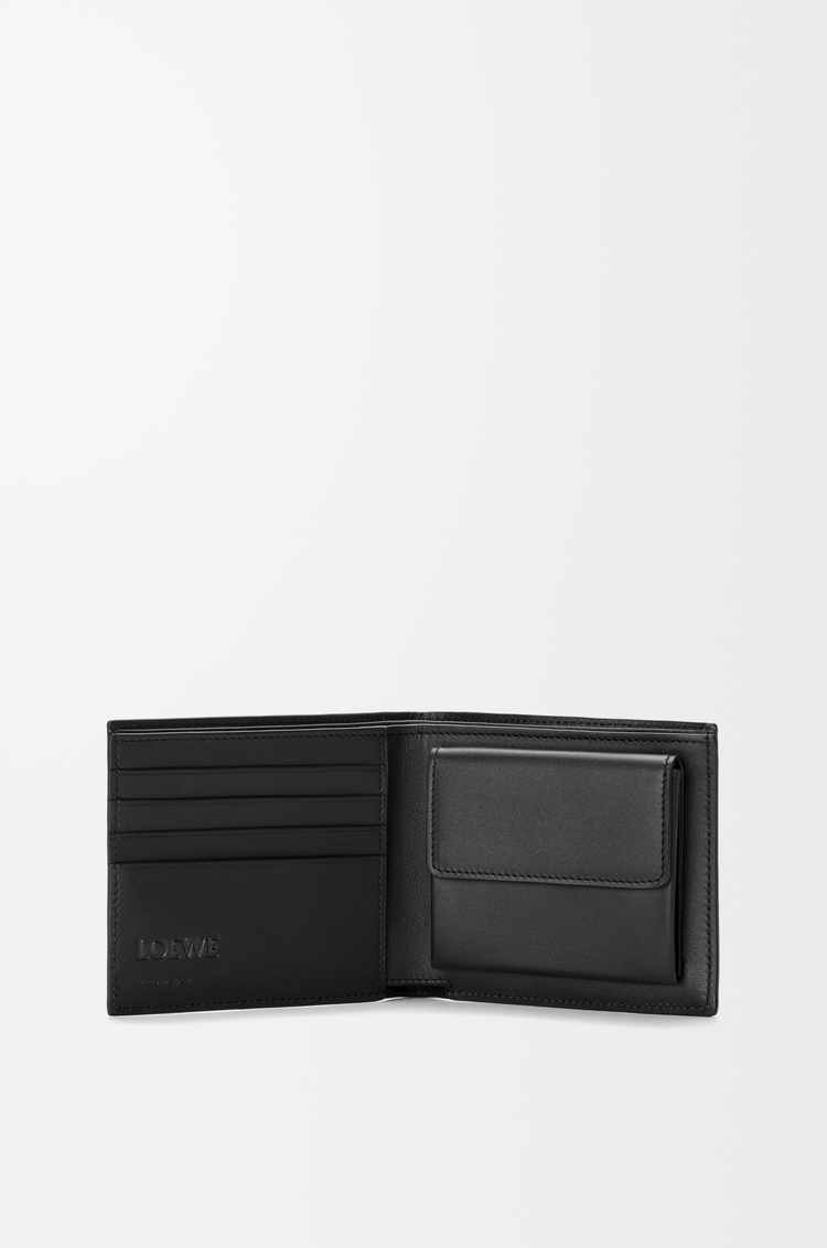 LOEWE 經典小牛皮 Flag 雙摺零錢包 黑色/熱帶綠
