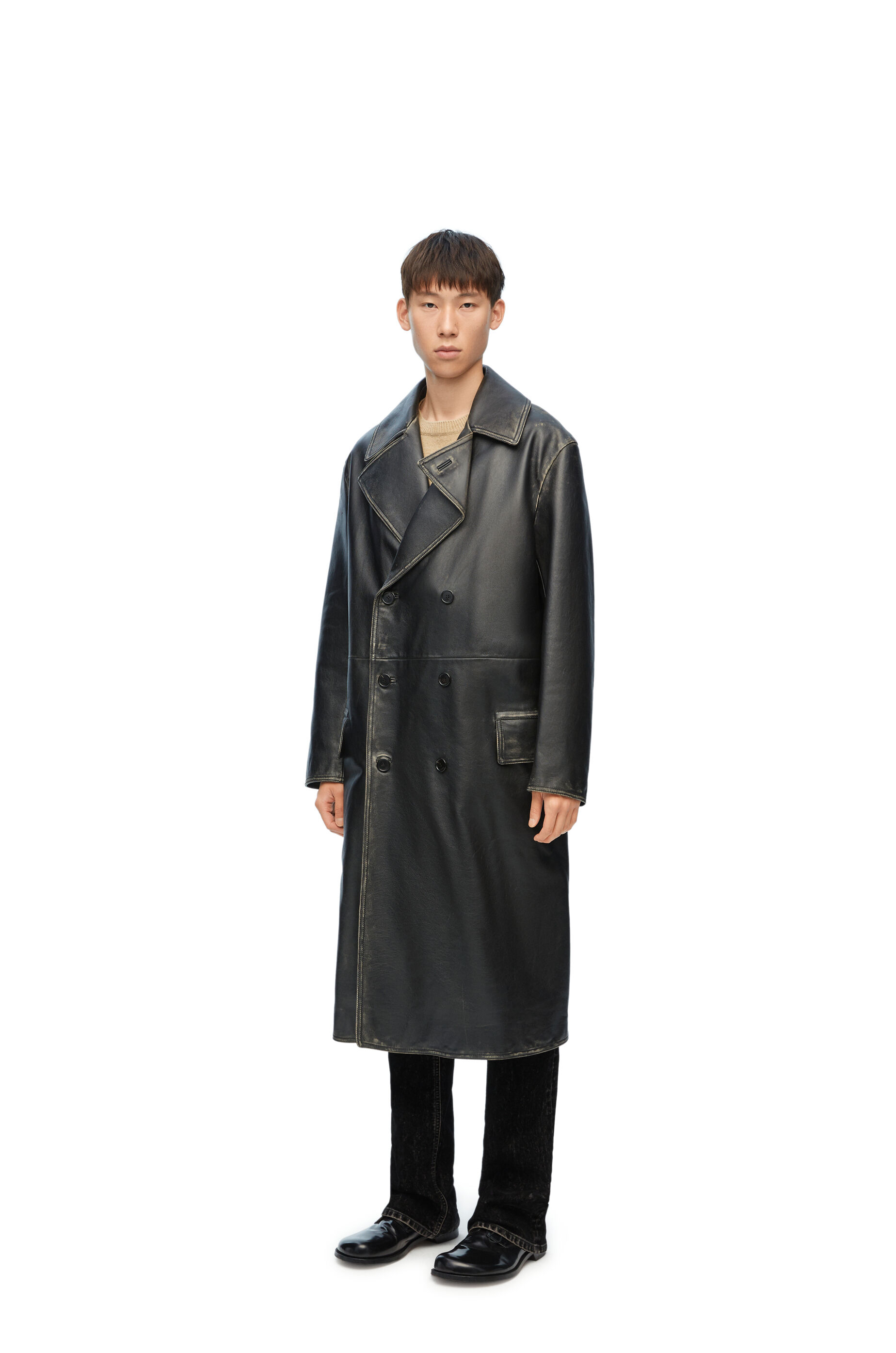 Calfskin coat sales