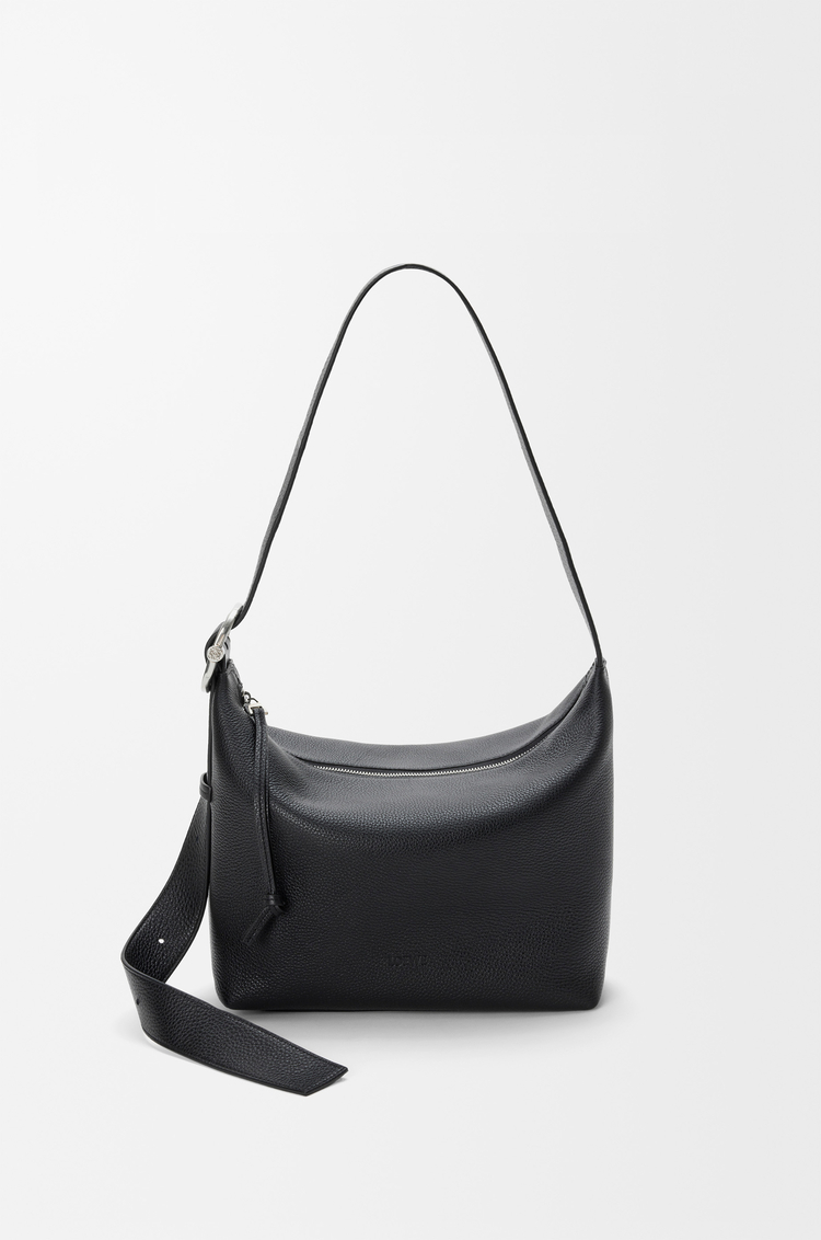 LOEWE Medium Loop hobo in supple grained calfskin Black