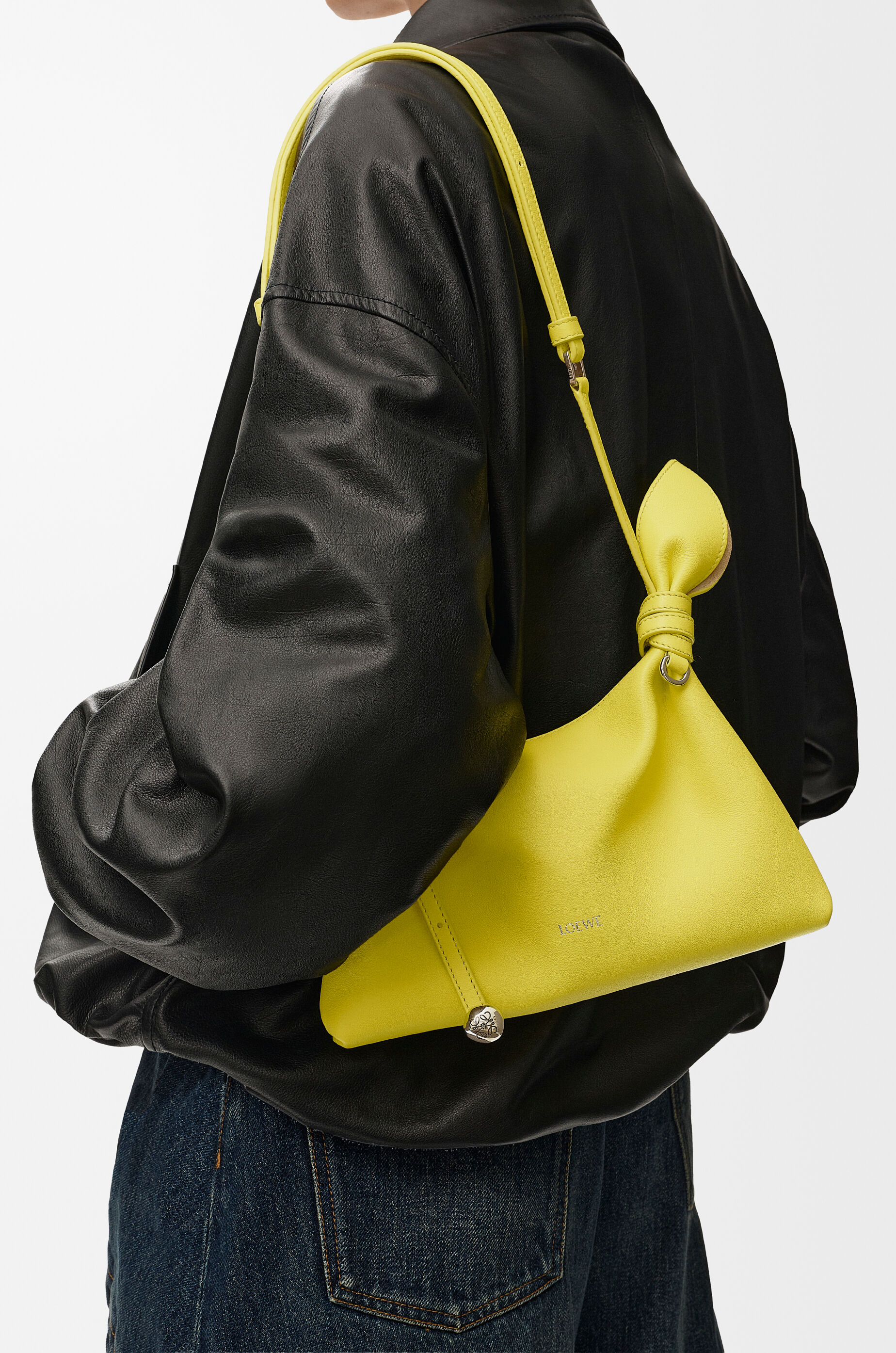 Mini Scarf bag in smooth calfskin Yellow - LOEWE USA Official Website