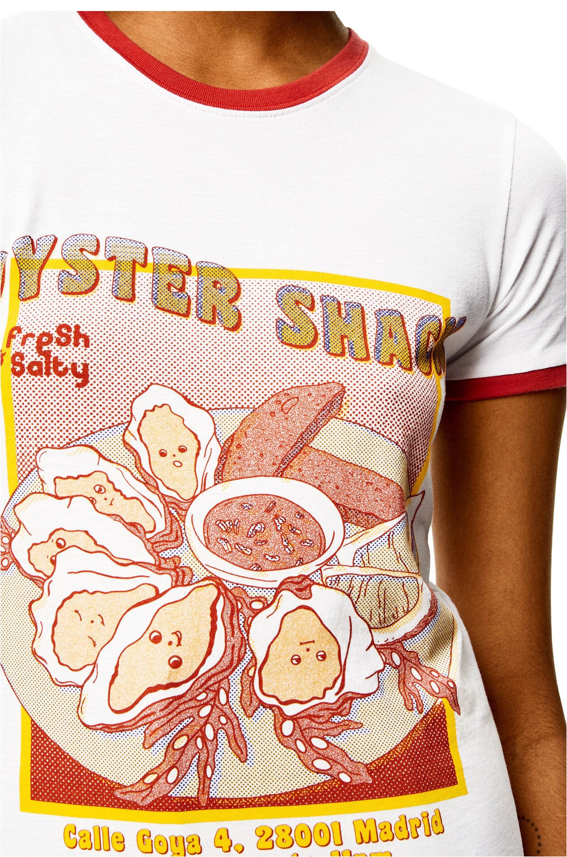 Oysters print Tshirt in cotton White LOEWE