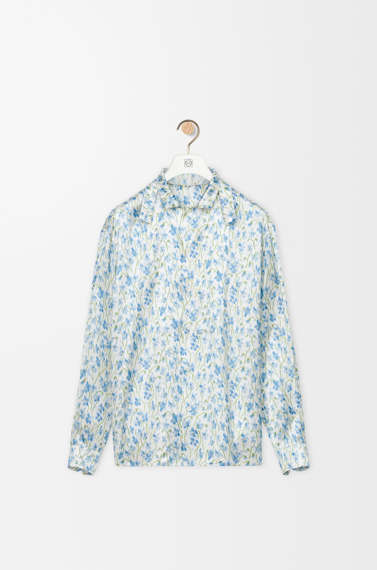 LOEWE Shirt in viscose White/Blue