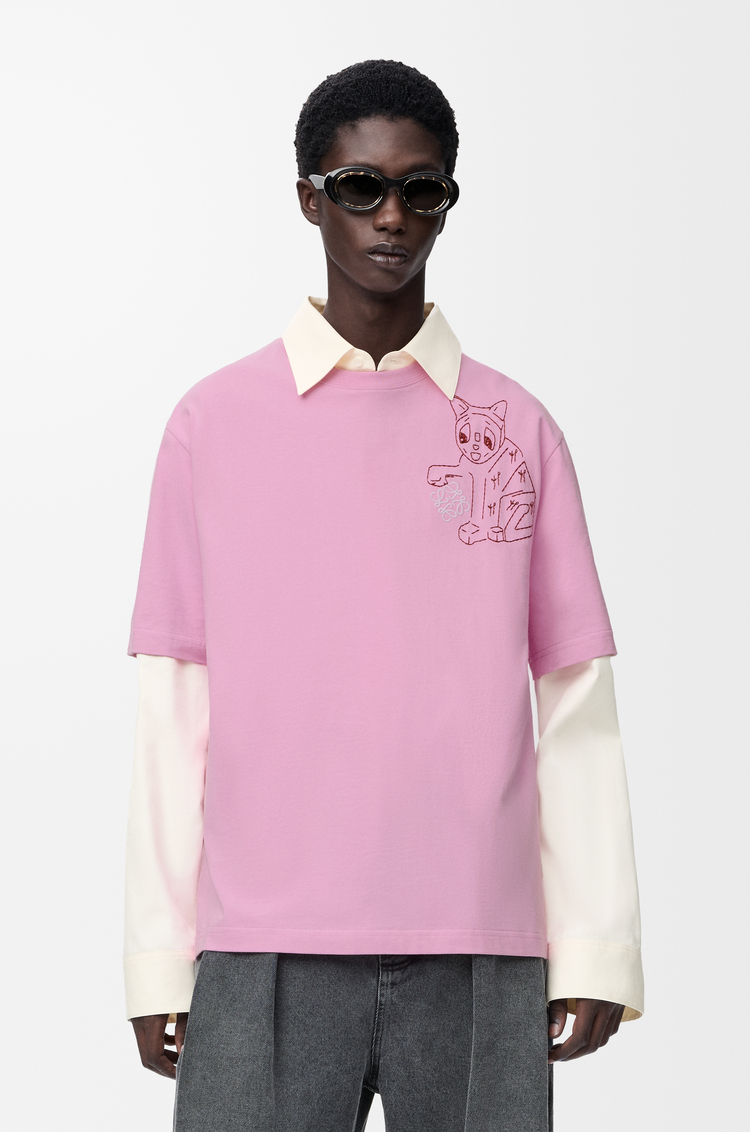 LOEWE Camiseta de corte holgado en algodón Rosa