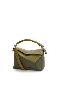 LOEWE Bolso Puzzle pequeño en piel de ternera Verde Aceituna/Verde Caqui