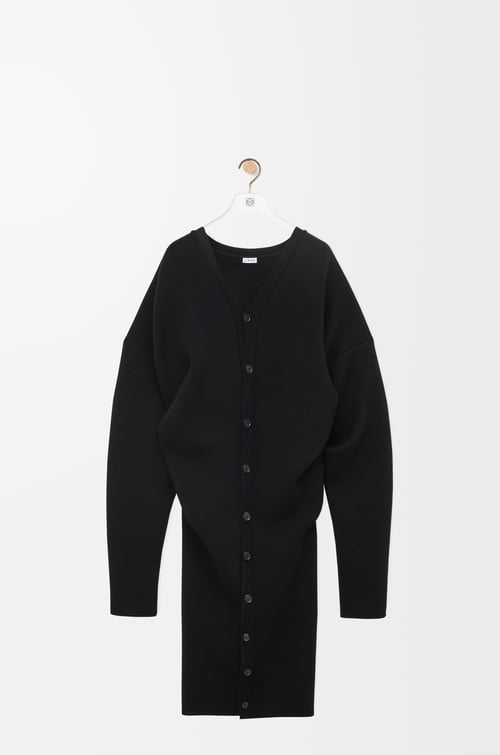 LOEWE Draped coat in wool blend Black