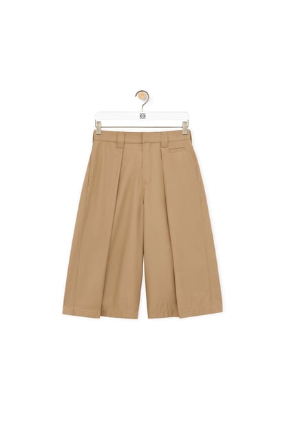 LOEWE Pleated shorts in cotton 灰褐色 plp_rd