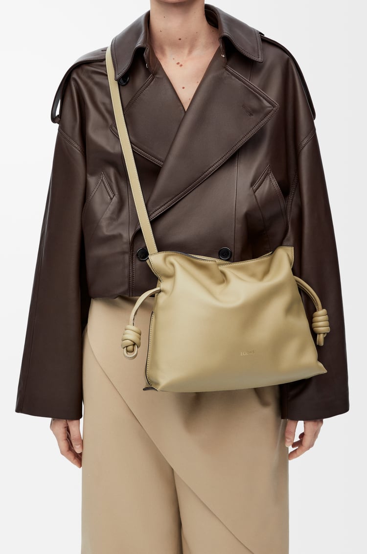 LOEWE Medium Flamenco clutch in nappa calfskin Clay Green