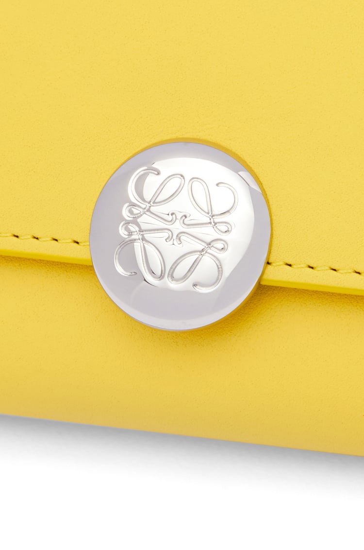 LOEWE Pebble small vertical wallet in shiny nappa calfskin Baby Corn