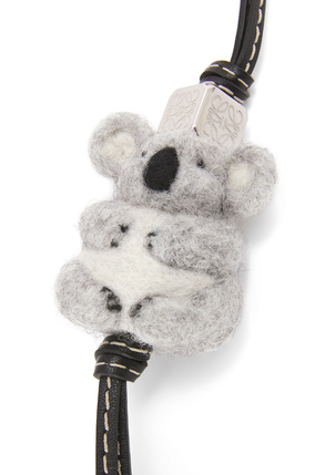 LOEWE Koala charm in felt and calfskin Light Grey/Black plp_rd