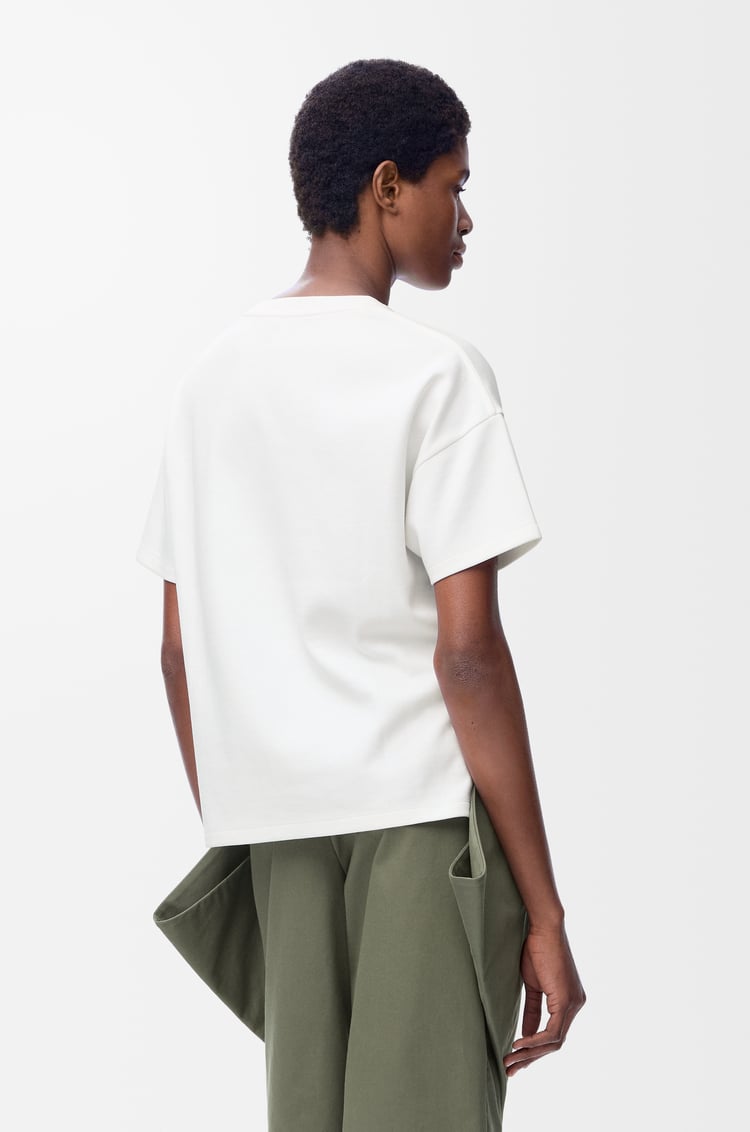 LOEWE Camiseta asimétrica en mezcla de algodón Blanco