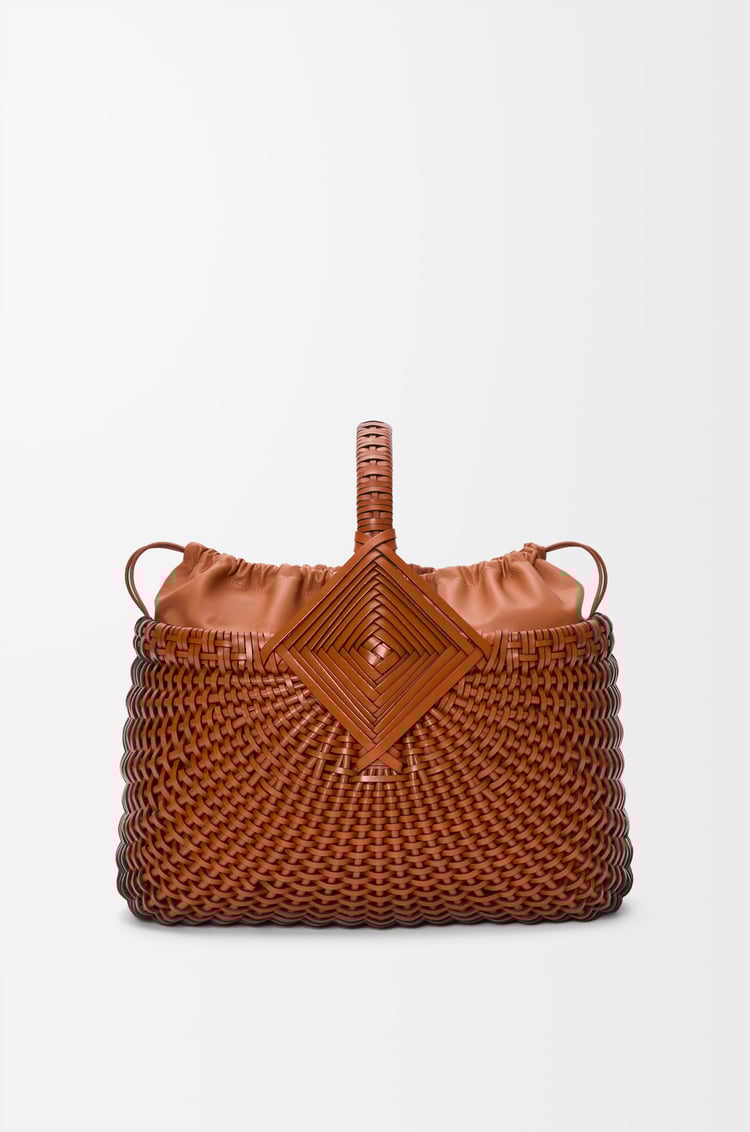 LOEWE 牛皮革Diamond Square Basket 手袋 棕褐色