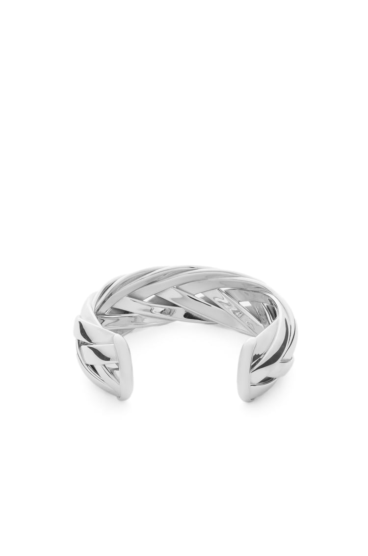 LOEWE Large braided cuff in sterling silver Silver