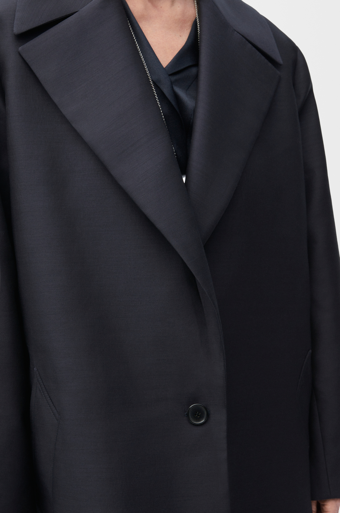 LOEWE Coat in wool and silk Dark Blue plp_rd