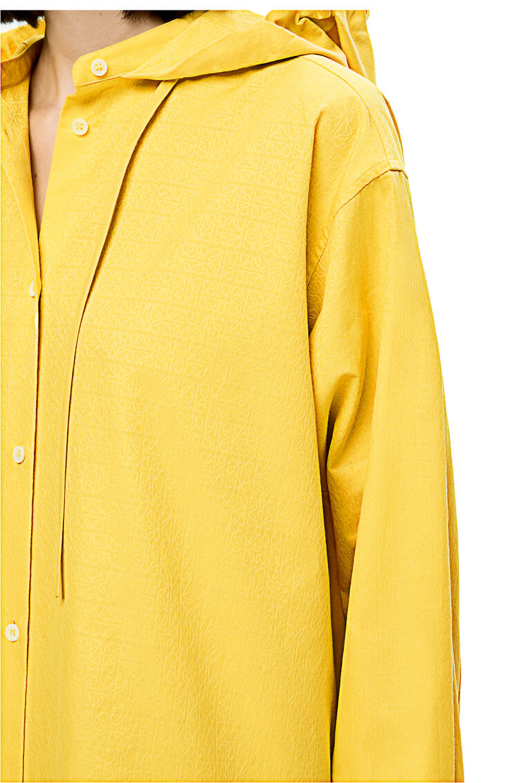 LOEWE Camisa en algodón y jacquard de Anagrama con capucha Amarillo pdp_rd
