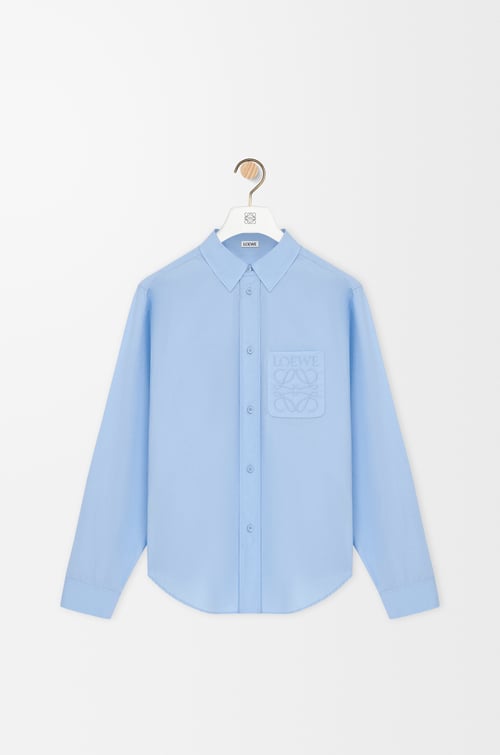 LOEWE Camisa en algodón Azul Claro