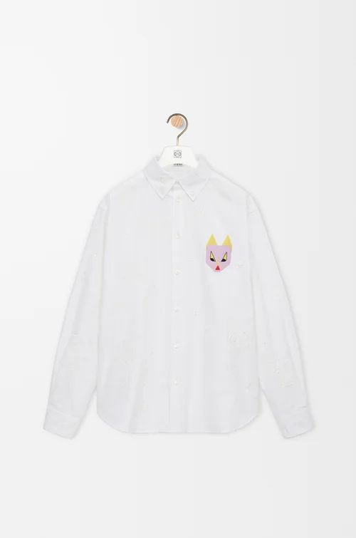 LOEWE Shirt in cotton White/Multicolor
