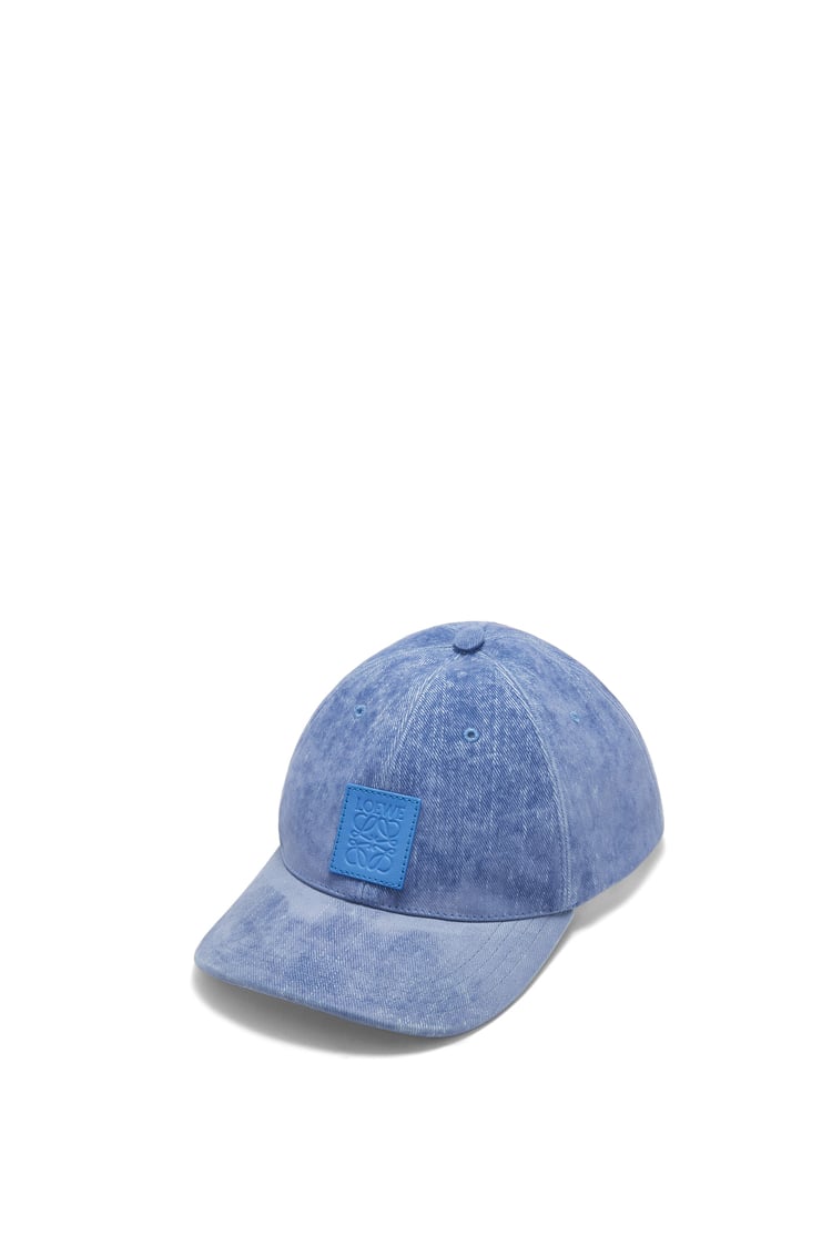 LOEWE Patch cap in flocked denim 海岸藍