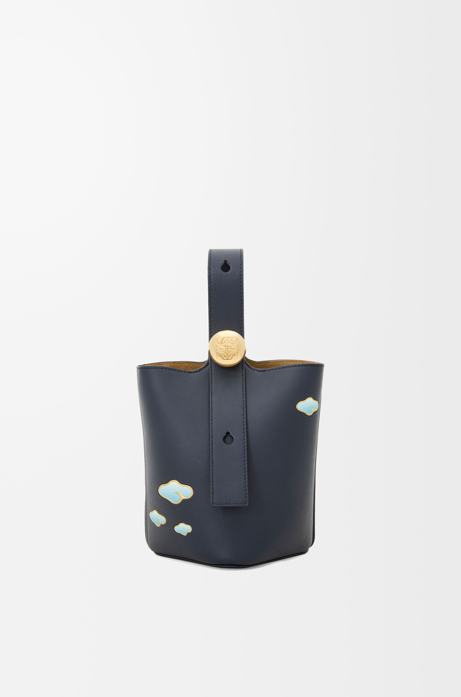 Mini Pebble bucket in nappa calfskin Blue - LOEWE