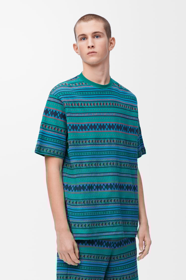 LOEWE Loose fit T-shirt in cotton Blue/Multicolor