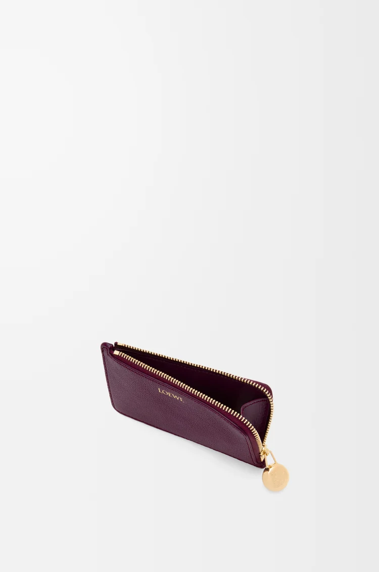 LOEWE Pebble coin cardholder in pebble grained calfskin Plum