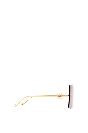 LOEWE 金屬無框面罩太陽眼鏡 粉色/深綠色 plp_rd
