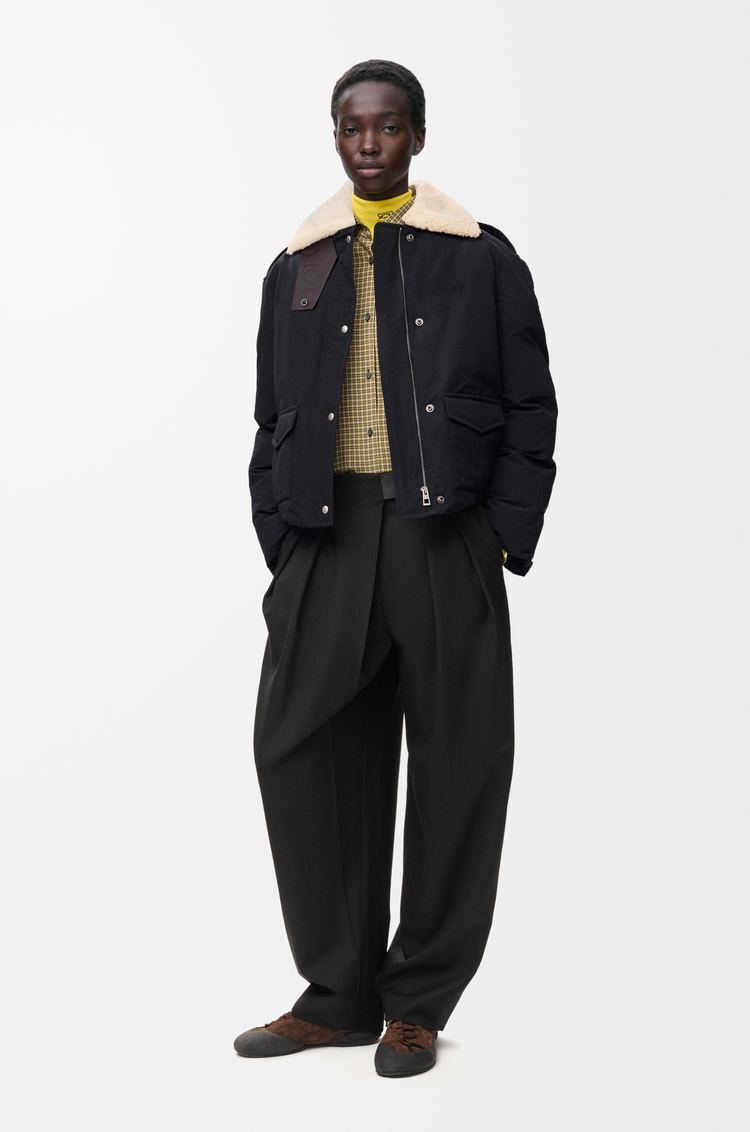LOEWE Puffer jacket in technical cotton Black