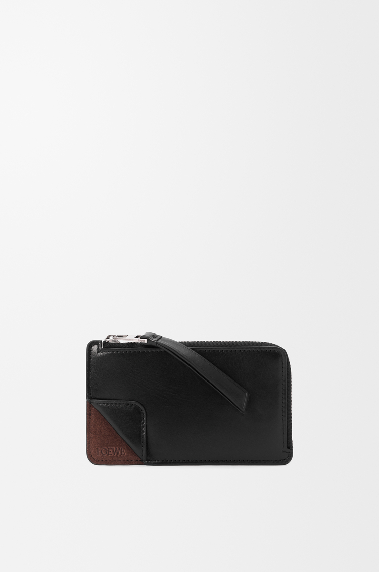 LOEWE 柔软粒面牛皮革和绒面革 Switch 硬币卡包 黑色/咖啡色