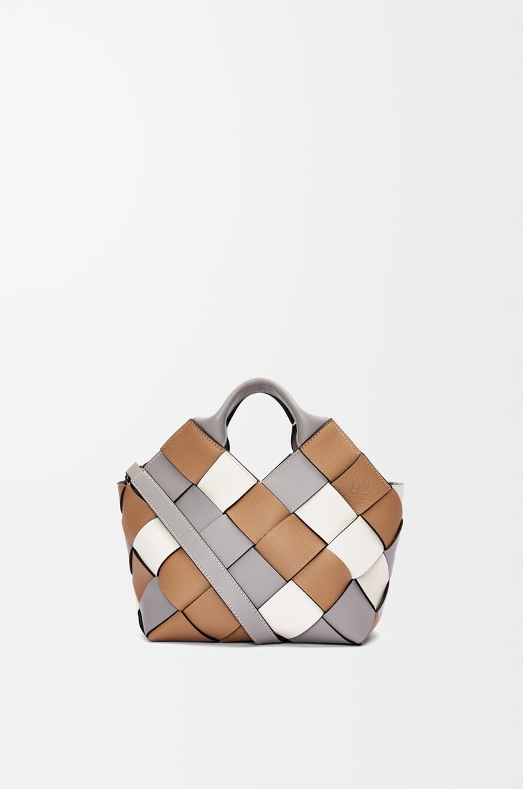 LOEWE WOVEN BASKET SMALL BAG Smoke/Moka