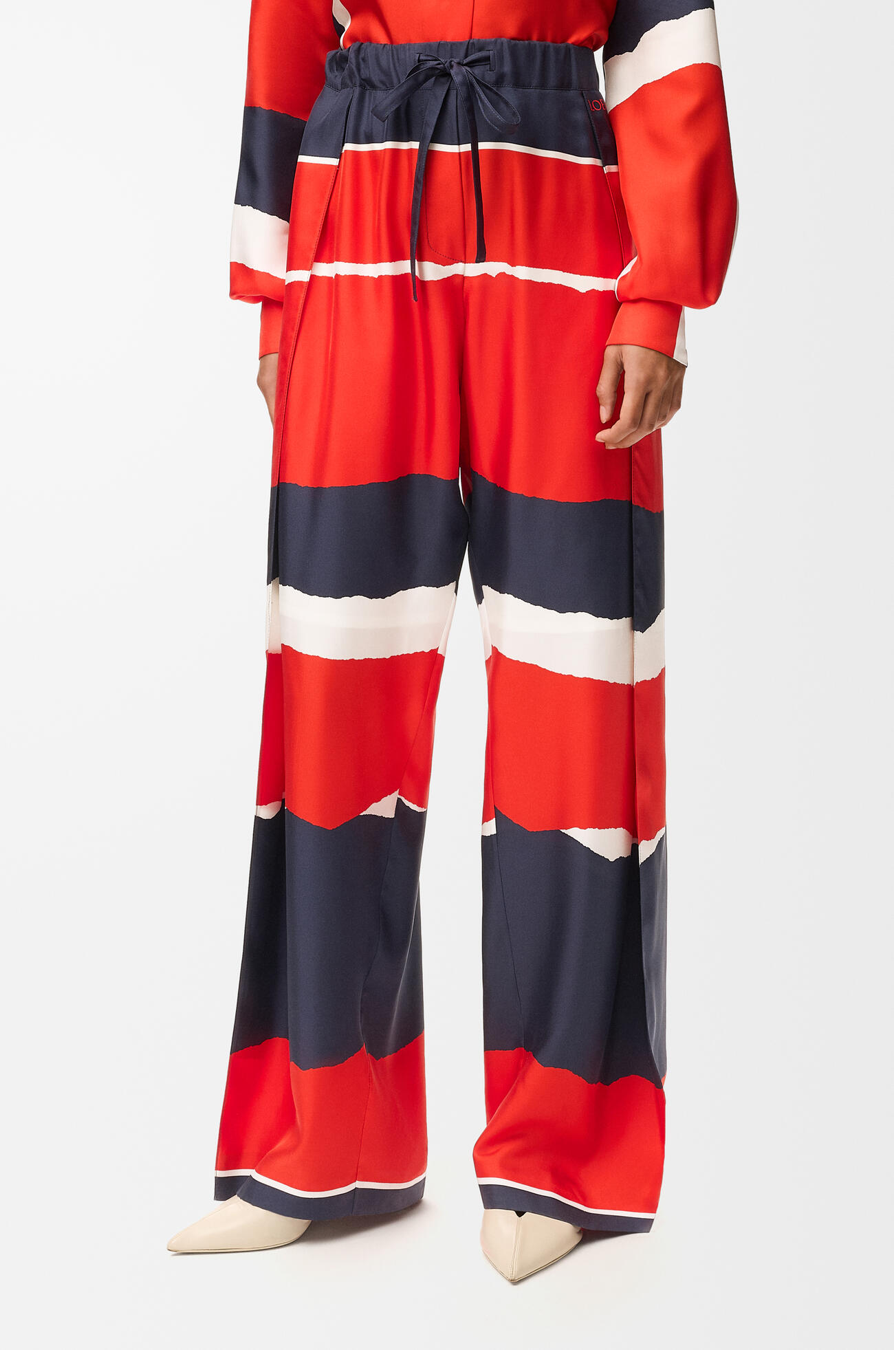 LOEWE Pyjama trousers in silk Red/Multicolour