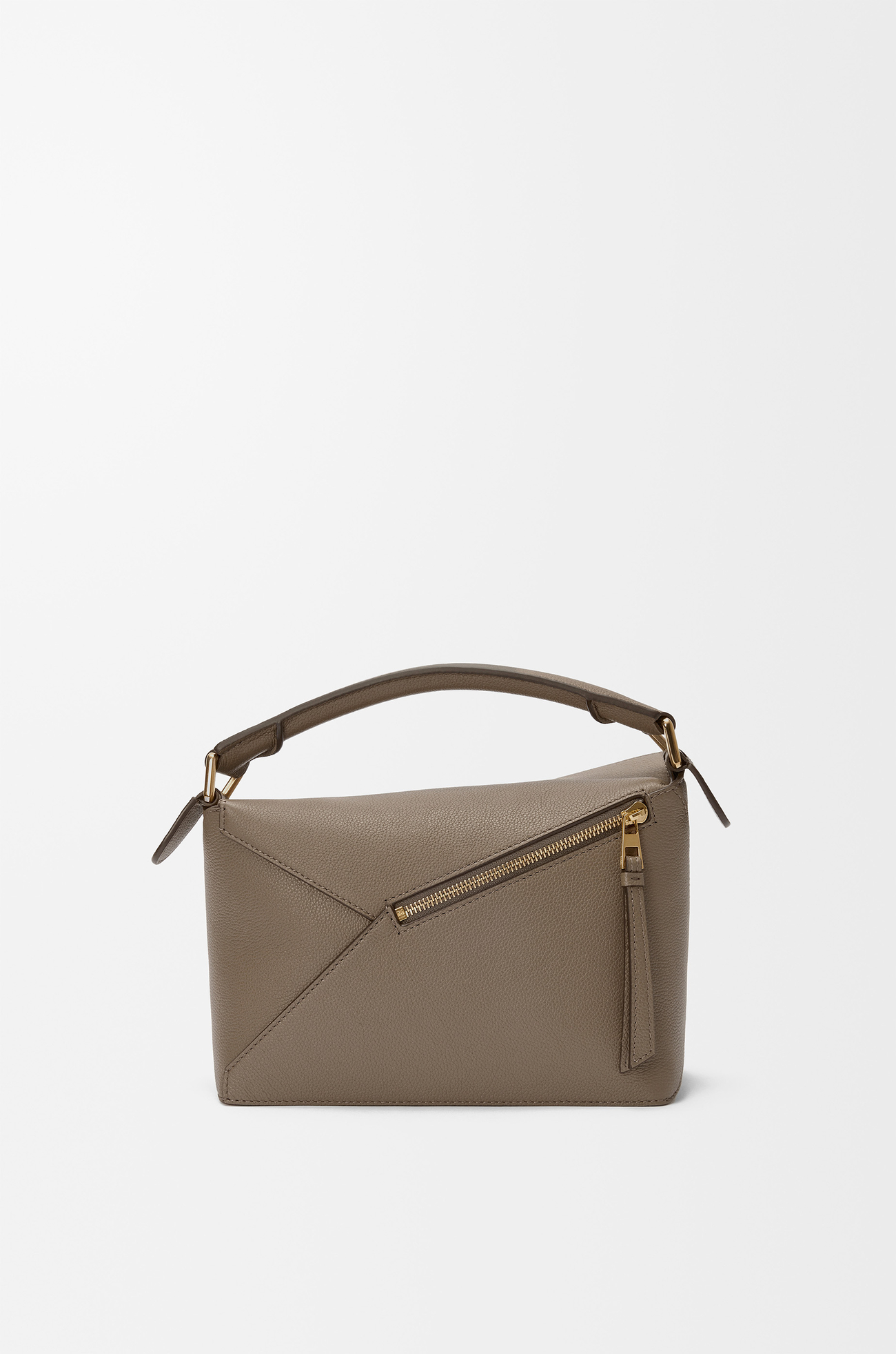 LOEWE Petit sac Puzzle Edge en cuir de veau grainé souple Taupe
