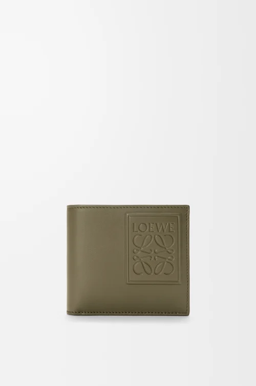 LOEWE 바이폴드 동전 지갑 - 새틴 카프스킨 카키 그린