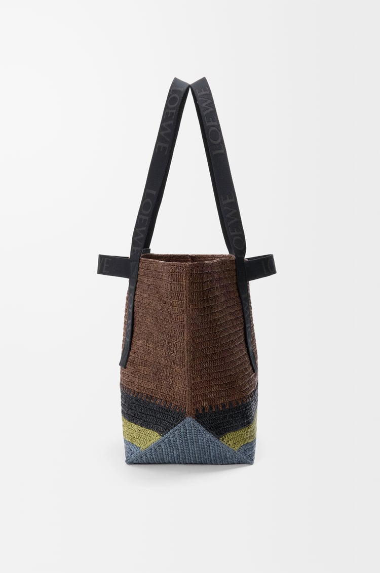 LOEWE Fold Shopper in raffia Brown/Multicolor
