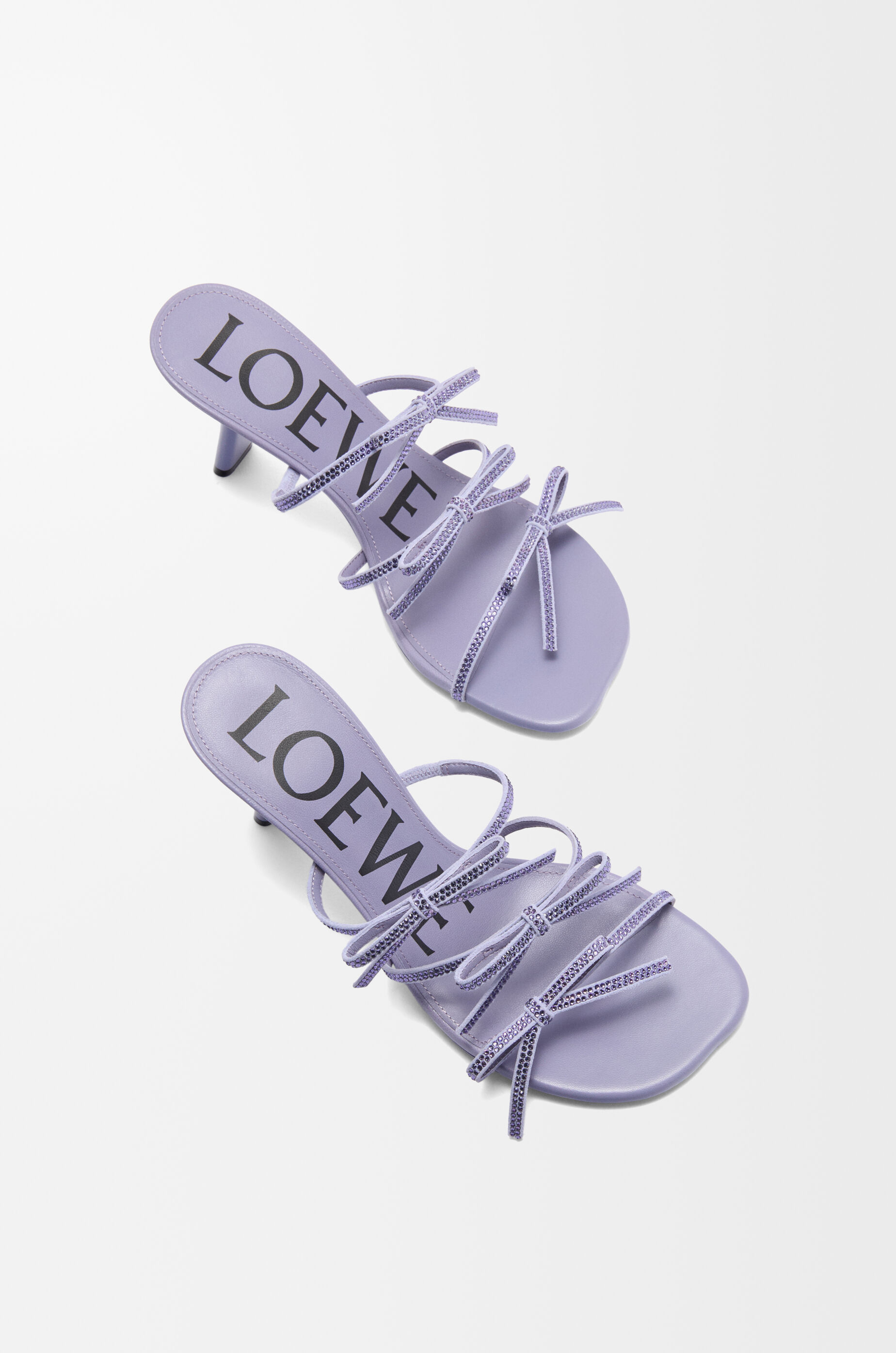 ペタル サンダル（スエード&ラインストーン） パープル - LOEWE